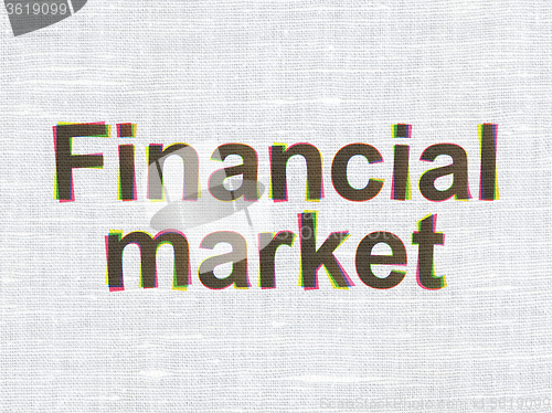 Image of Currency concept: Financial Market on fabric texture background