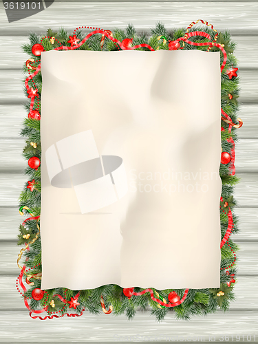 Image of Christmas fir tree with paper. EPS 10