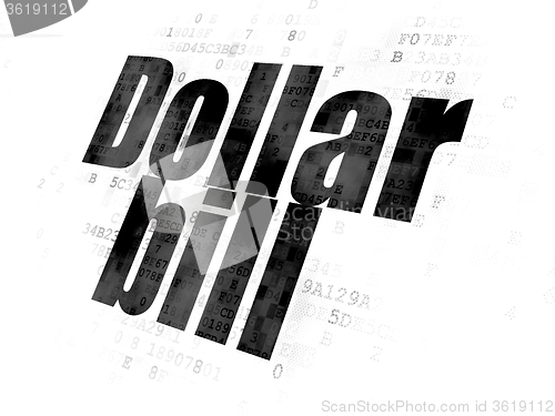 Image of Money concept: Dollar Bill on Digital background