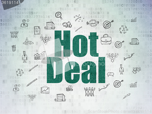 Image of Finance concept: Hot Deal on Digital Paper background