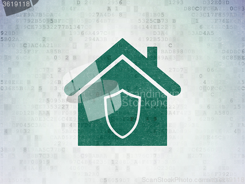 Image of Finance concept: Home on Digital Paper background