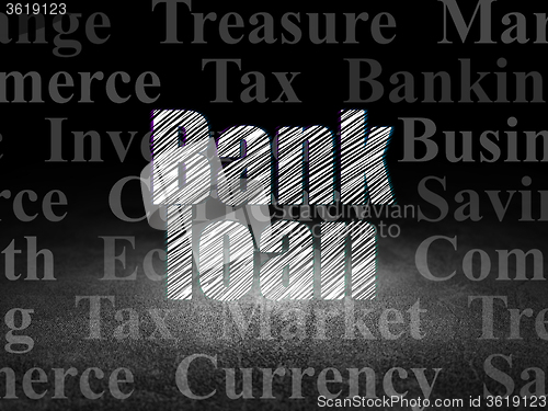Image of Banking concept: Bank Loan in grunge dark room