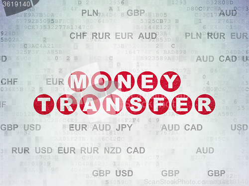 Image of Currency concept: Money Transfer on Digital Paper background