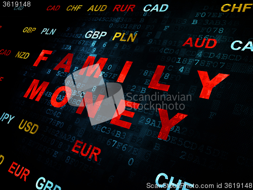 Image of Banking concept: Family Money on Digital background