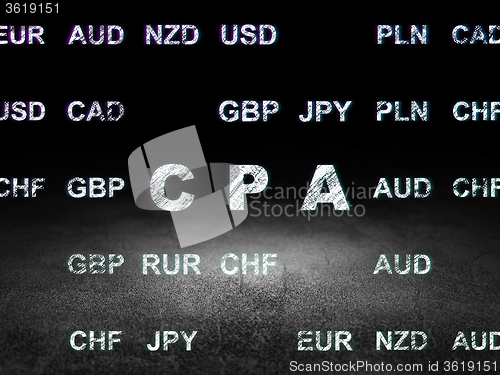 Image of Business concept: CPA in grunge dark room