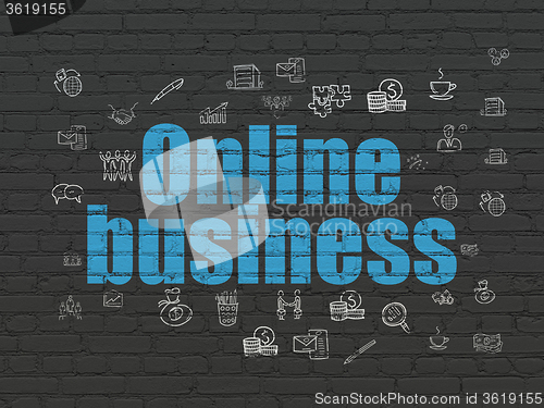 Image of Business concept: Online Business on wall background