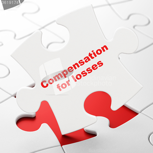 Image of Banking concept: Compensation For losses on puzzle background