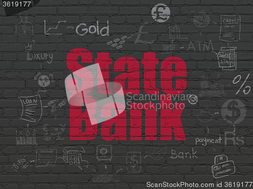 Image of Money concept: State Bank on wall background