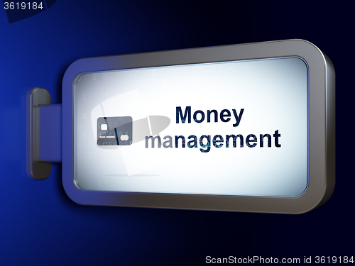 Image of Money concept: Money Management and Credit Card on billboard background