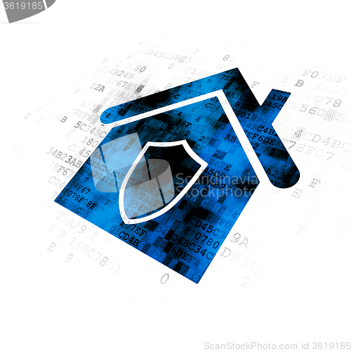 Image of Finance concept: Home on Digital background