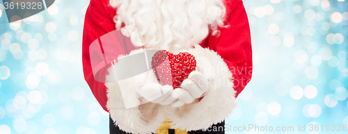 Image of close up of santa claus with heart shape