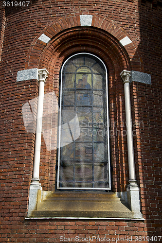 Image of cardano campo cross     and mosaic wall sunny day 
