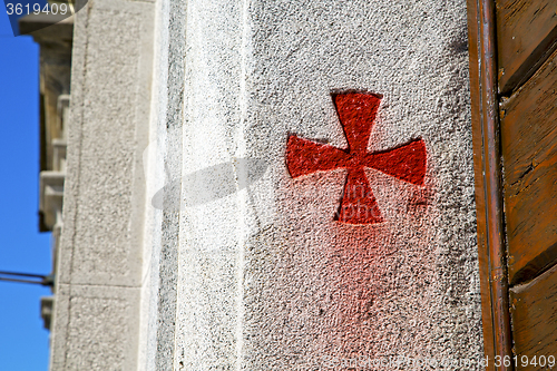 Image of cross sumirago lombardy italy  varese abstract      and sky 