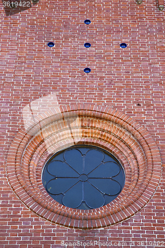 Image of optical sumirago varese rose window church  italy  terrace bell 