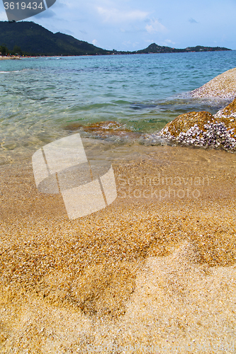 Image of   samui   bay asia isle white  beach     and south c  sea 