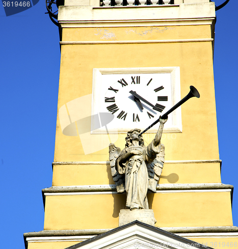 Image of in cislago old abstract    italy   the   wall  and church angel 