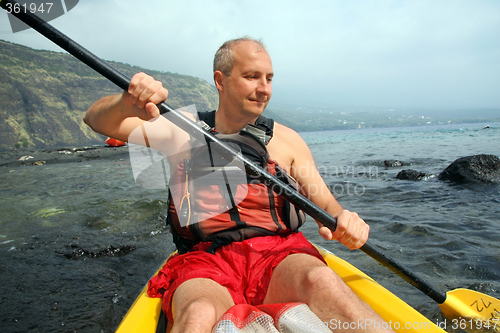 Image of Man kayaking