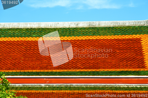 Image of  in the temple  bangkok  asia and sky thailand abstract cross  