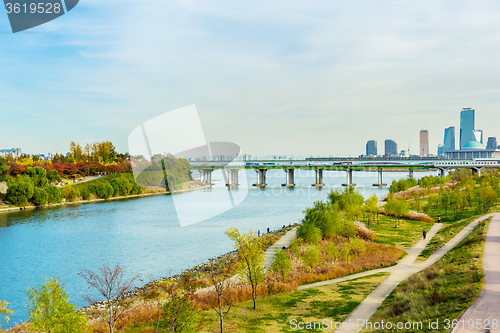 Image of Skyline of Seoul and the Han River