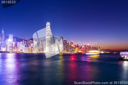 Image of Hong Kong city at night