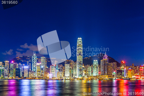 Image of Hong Kong city lit up at night