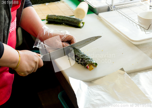 Image of Sushi Rolls preparing