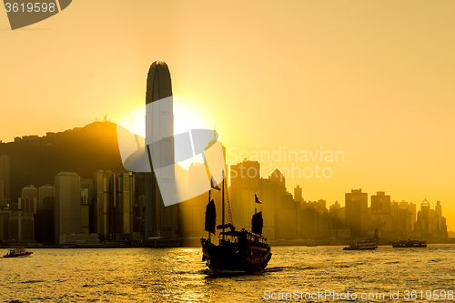 Image of Hong Kong skyline in sunset