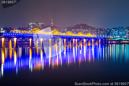 Image of Han River and Bridge in Seoul