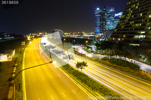 Image of Singapore city skyline at night