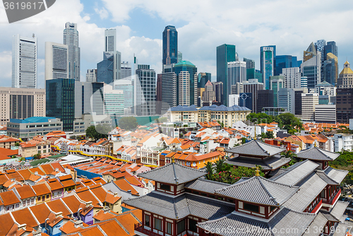 Image of Chinatown and business center of Singapore