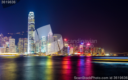 Image of Hong Kong night view of skyline