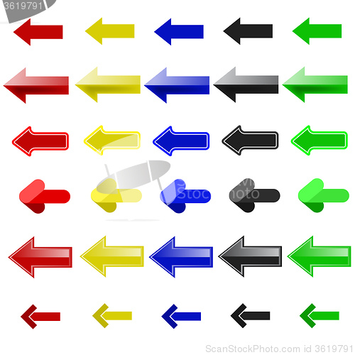 Image of Set of Colorful Arrows