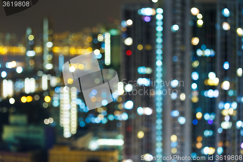 Image of Blur night in city of Hong Kong