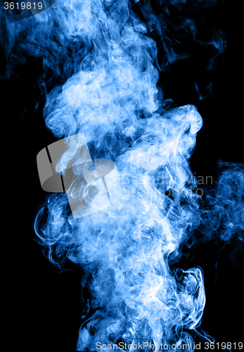 Image of Blue smoke on black background