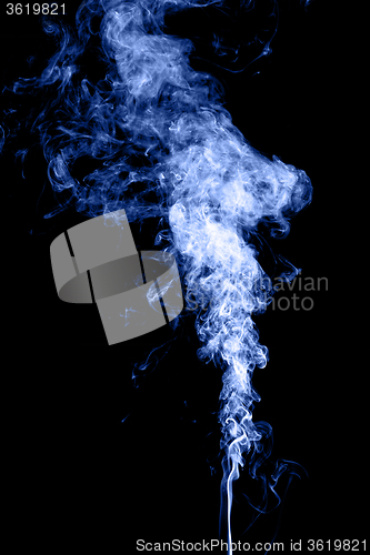 Image of Blue smoke isolated on black
