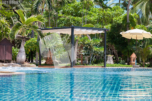 Image of Swimming pool at modern luxury hotel, Samui, Thailand