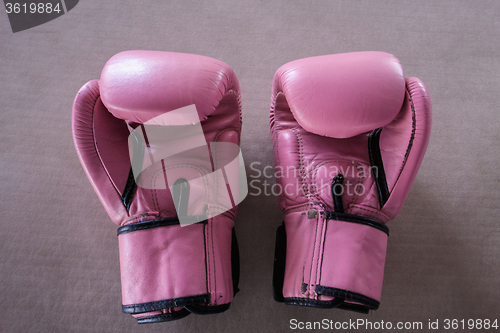 Image of Pair of pink boxing gloves