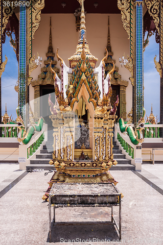 Image of Buddhist pagoda. Temple complex Wat Plai Laem on Samui island