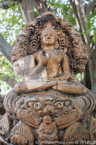 Image of statues in  modern luxury hotel, Samui, Thailand