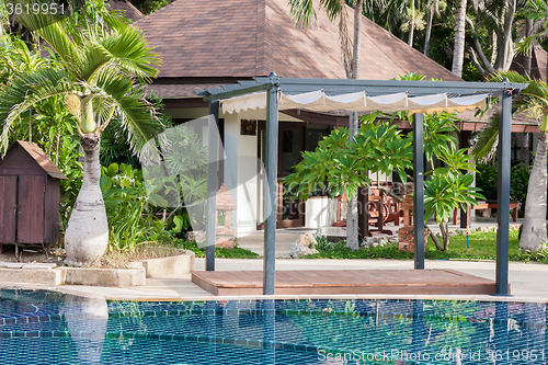 Image of Swimming pool at modern luxury hotel, Samui, Thailand