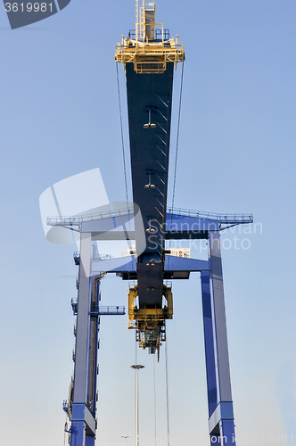 Image of sea cargo port large cranes