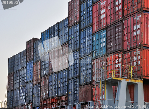 Image of freight containers in sea cargo port