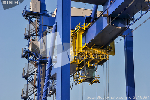 Image of sea cargo port large cranes