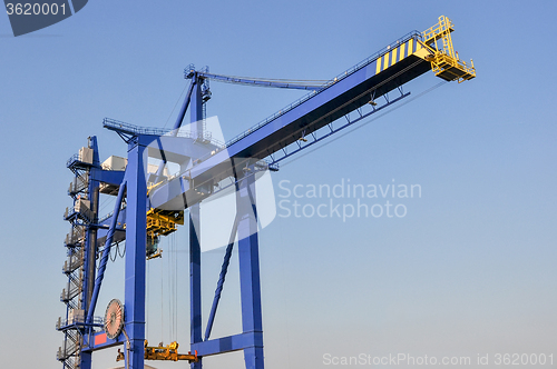 Image of sea cargo port large cranes