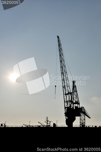 Image of the sea cargo port skyline