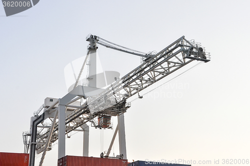 Image of sea cargo port large cranes