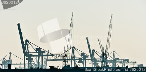 Image of the sea cargo port skyline