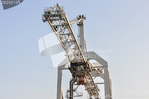 Image of sea cargo port large cranes