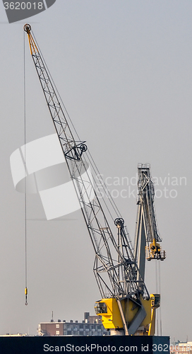 Image of sea cargo port large cranes