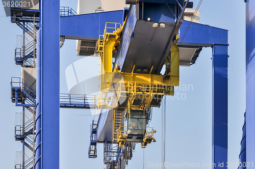 Image of sea cargo port large cranes